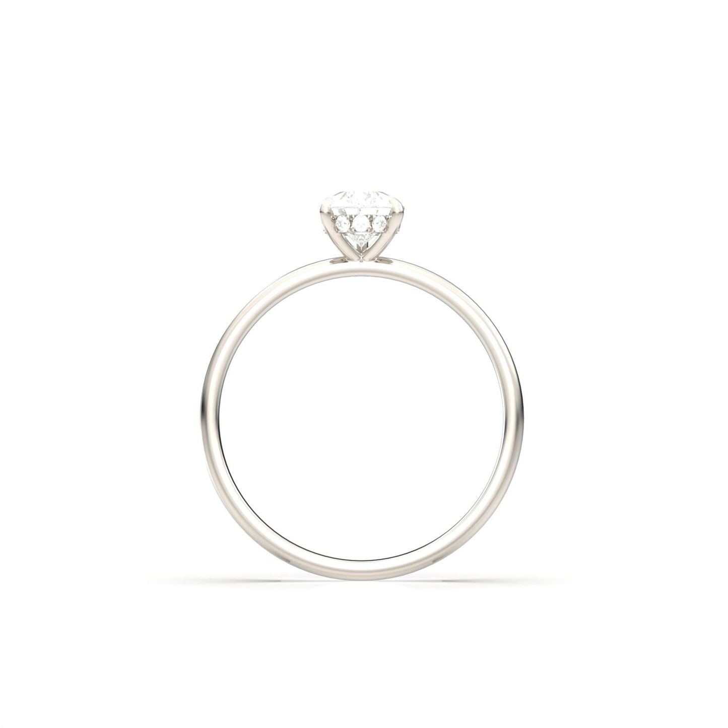 Pear Solitaire 3 Claw With Hidden Halo - moissaniteengagementrings