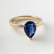 Pear Solitaire Blue Diamond Engagement Ring - Moissanite Engagement Rings