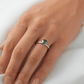 Pear Solitaire Dark Emerald Moissanite Engagement Ring - Moissanite Engagement Rings