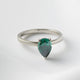 Pear Solitaire Dark Emerald Moissanite Engagement Ring - Ready To Ship - Moissanite Engagement Rings
