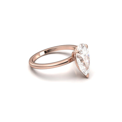 Pear Solitaire Diamond Engagement Ring - Moissanite Engagement Rings