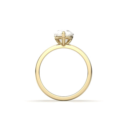 Pear Solitaire Diamond Engagement Ring - Moissanite Engagement Rings