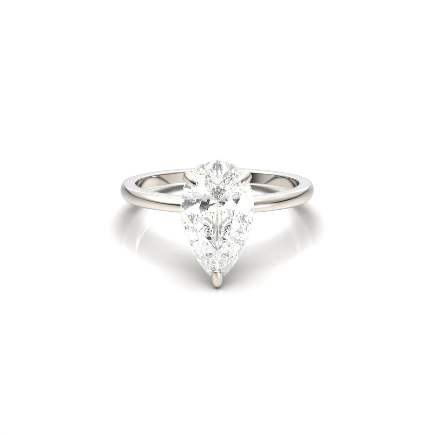 Pear Solitaire Moissanite Engagement Ring - Moissanite Engagement Rings