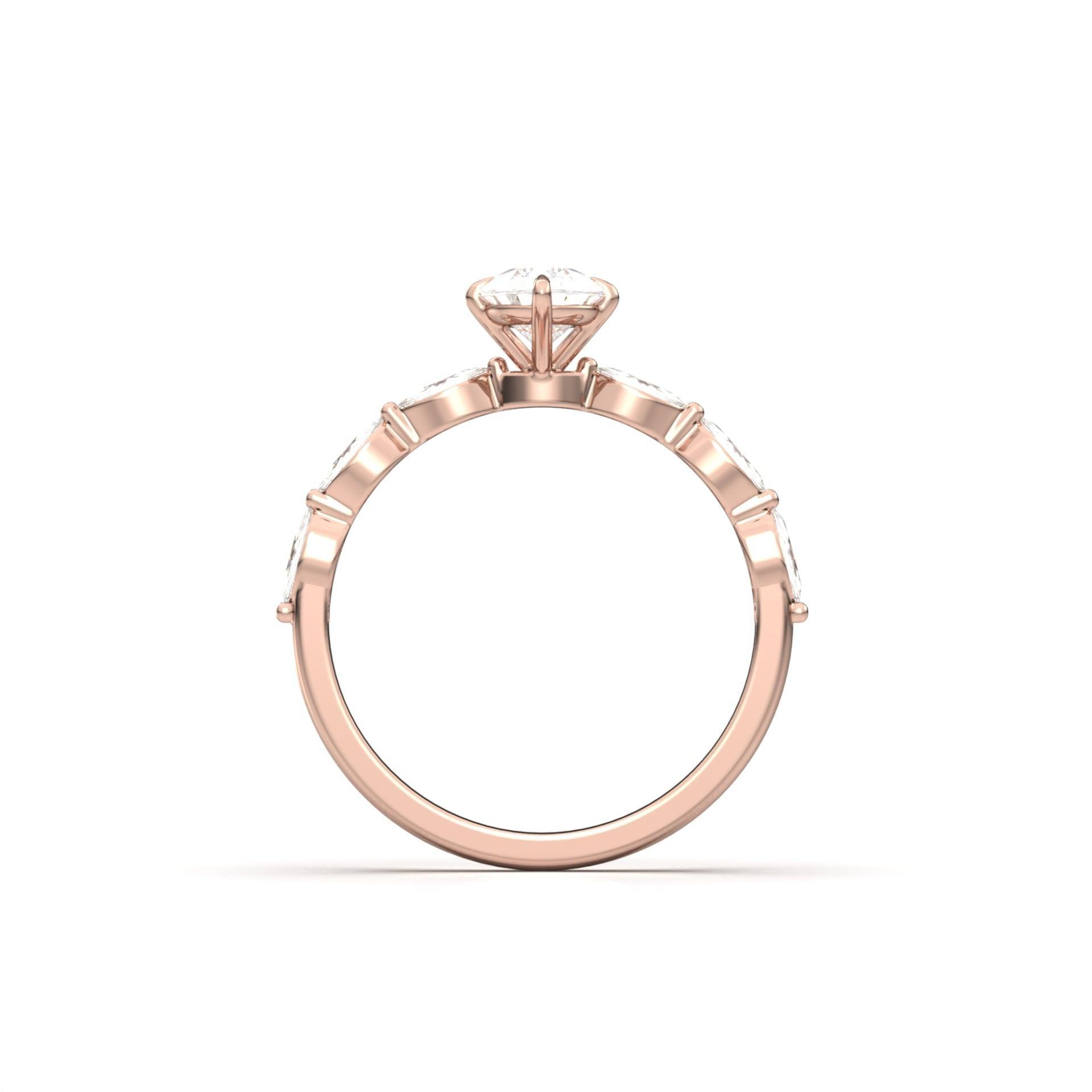 Pear Solitaire With Accent Stones - moissaniteengagementrings