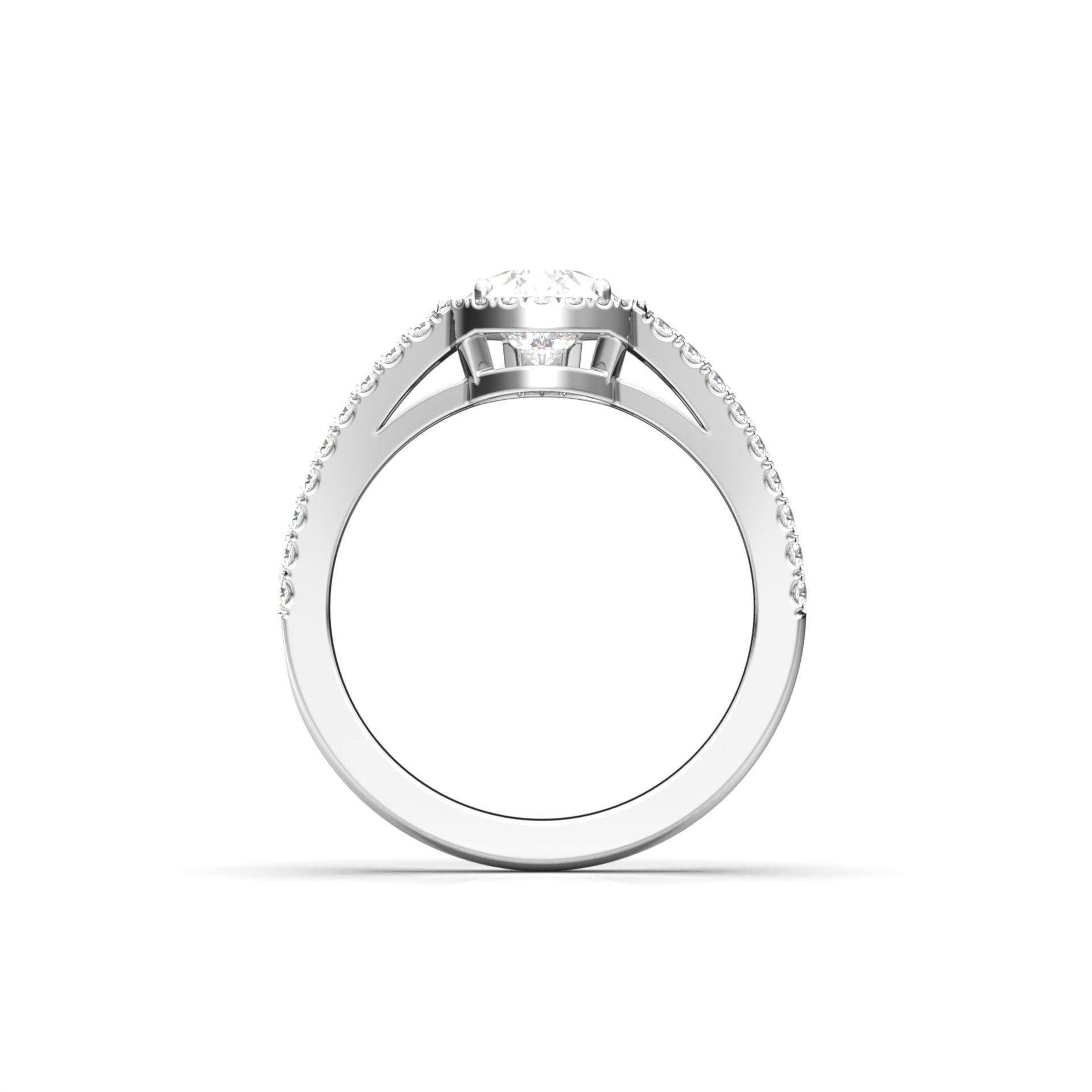 Pear Split Band Setting Moissanite Engagement Ring - Moissanite Engagement Rings