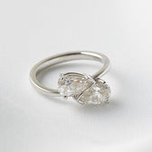 Mila: Pear Two-Stone Moissanite Engagement Ring