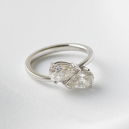 Pear Two - Stone Moissanite Engagement Ring - Moissanite Engagement Rings