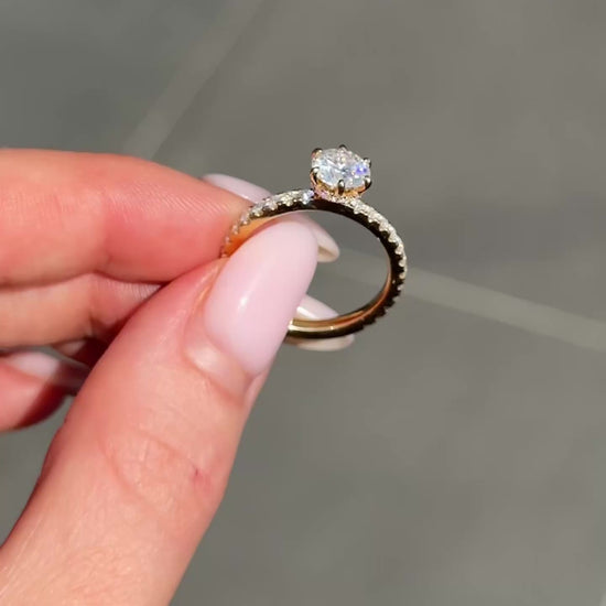 Round Hidden Halo Full Pavé Diamond Engagement Ring video