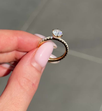 Round Hidden Halo Full Pavé Diamond Engagement Ring video