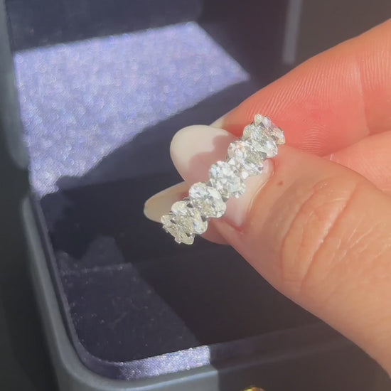 7 Stone Oval Moissanite Ring video