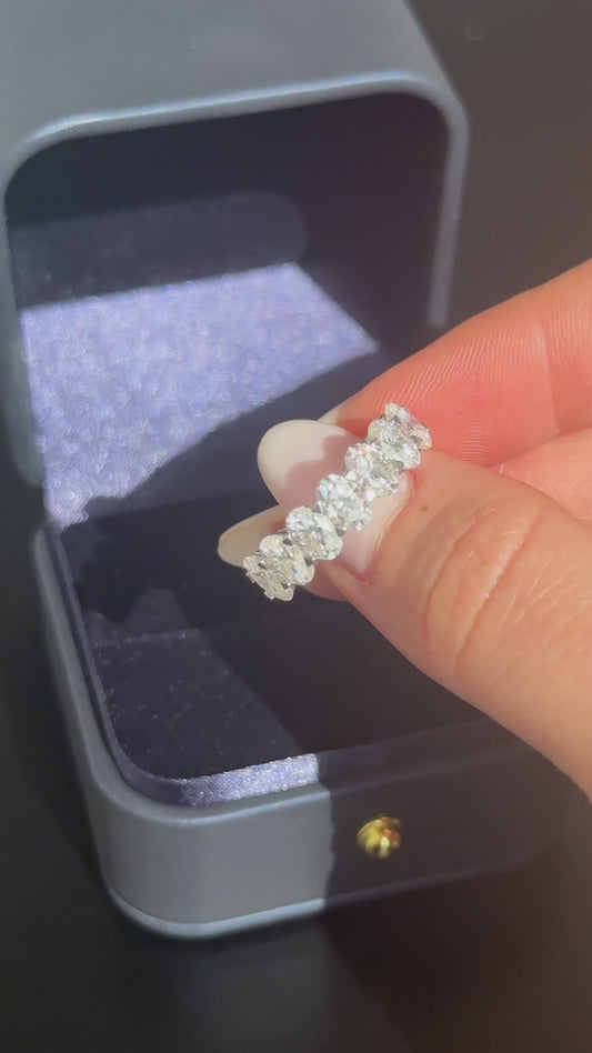 7 Stone Oval Moissanite Ring video