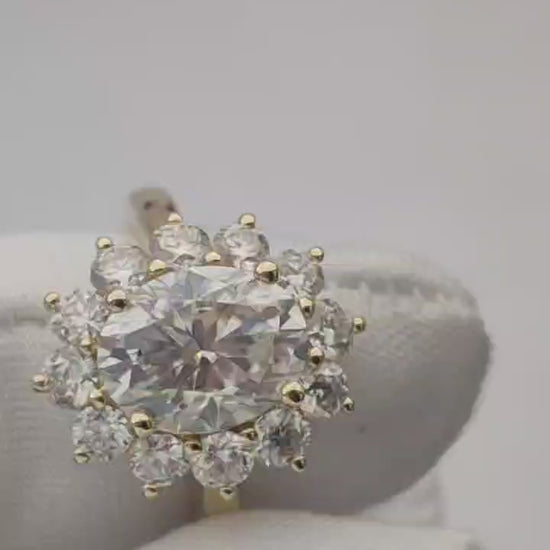 Floral Oval Moissanite Engagement Ring video