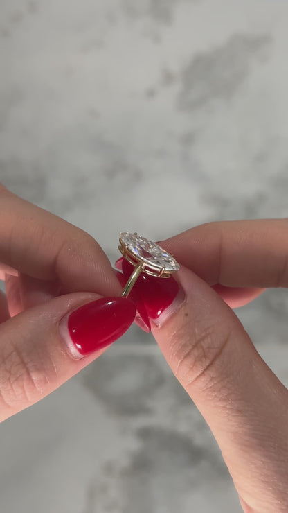 Lyra: Marquise Solitaire Diamond Engagement Ring
