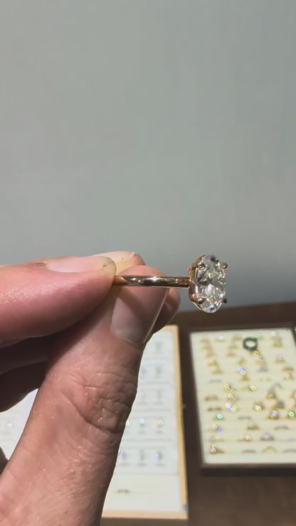 2ct Radiant Solitaire Moissanite 14k White Gold | Size i 1/2