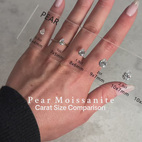 Pear Solitaire Moissanite Engagement Ring video — front view