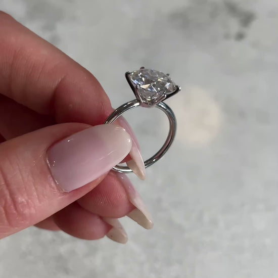 Round Solitaire 6 Claw Setting Diamond Engagement Ring video