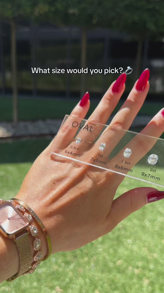 Nora — Oval Half Pavé Diamond Engagement Ring