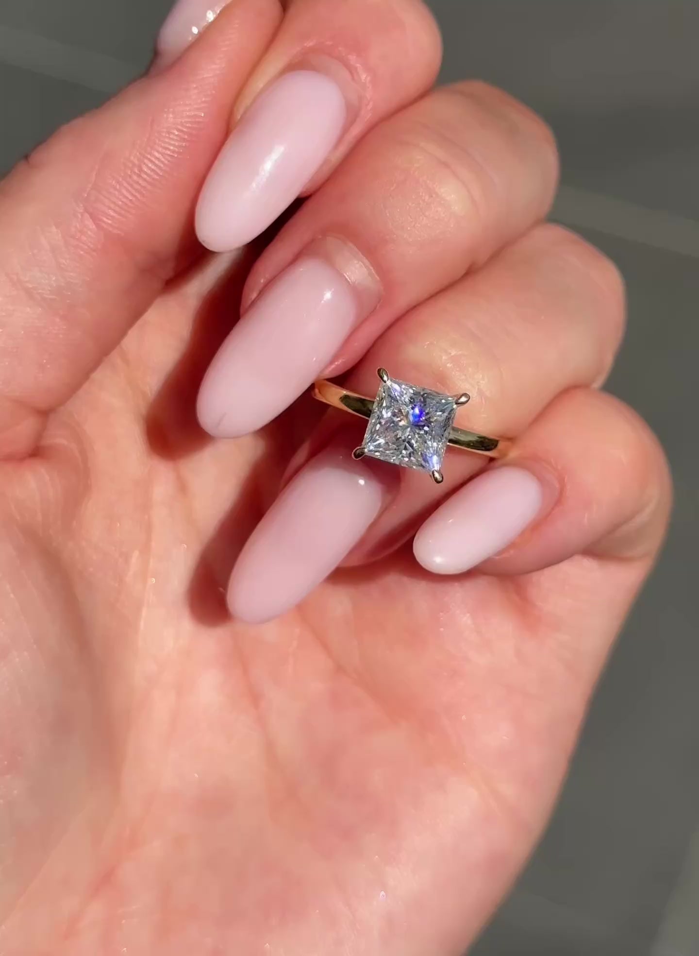 Princess Solitaire Moissanite Engagement Ring video