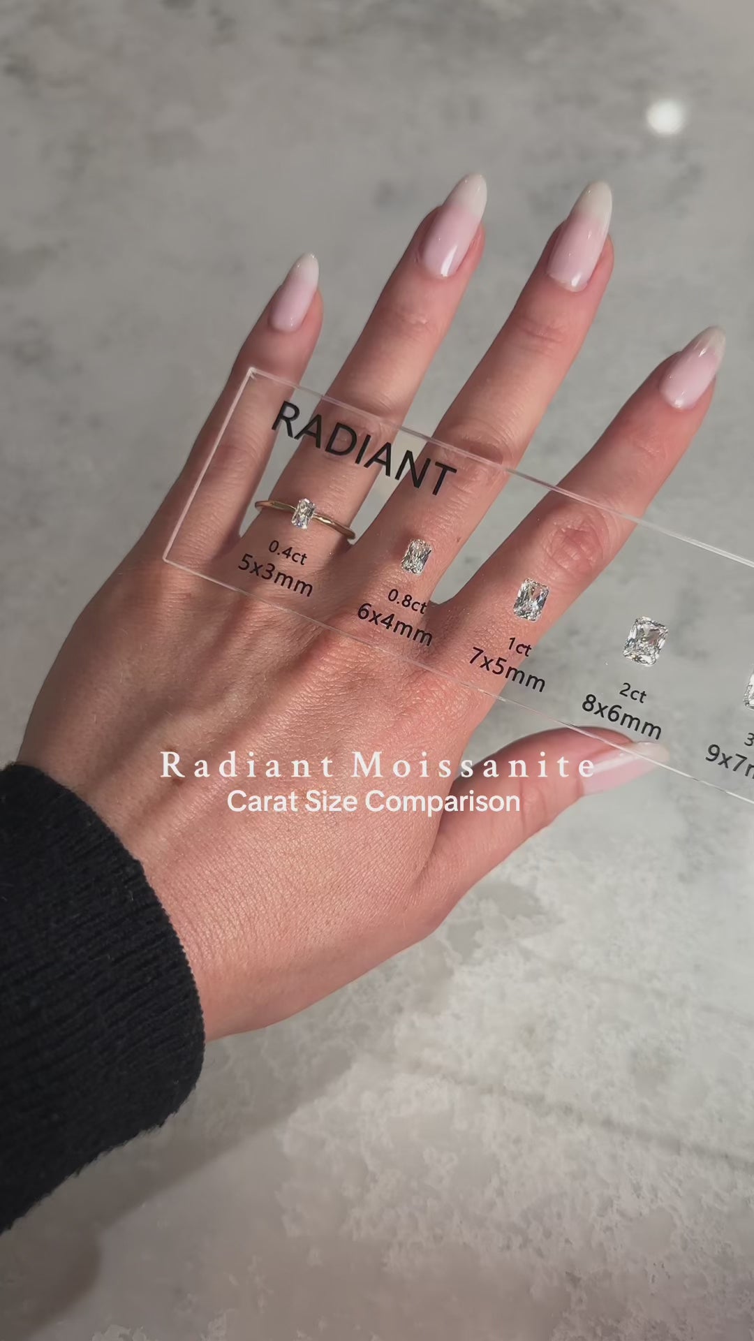 Radiant Solitaire Diamond Engagement Ring video