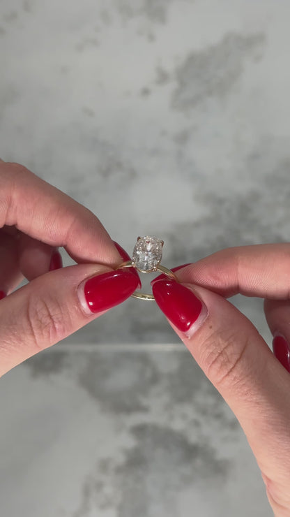 Aurora: Oval Solitaire Moissanite Engagement Ring