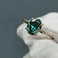 Oval Green Moissanite Engagement Ring