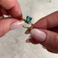 Emerald Cut Emerald Coloured Solitaire Moissanite Engagement Ring