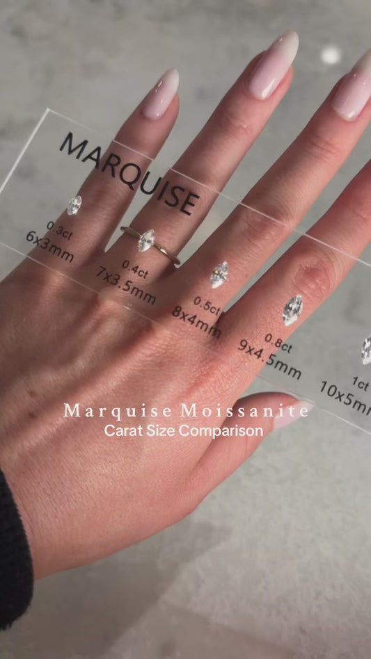 Marquise Cut Moissanite Stone Sizes