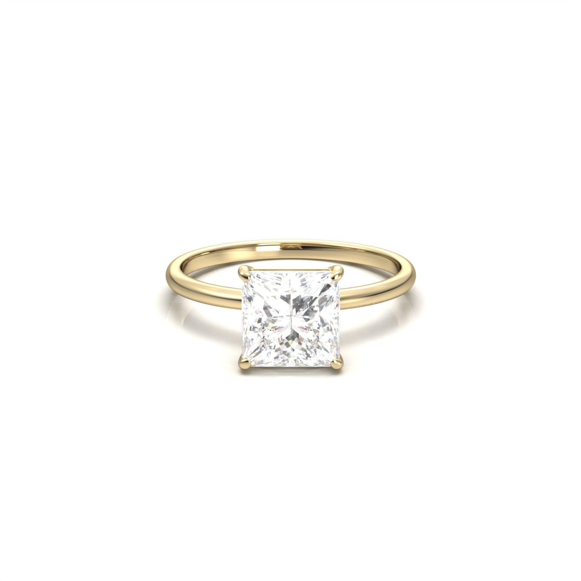 Princess Solitaire Diamond Engagement Ring | Moissanite Engagement Rings
