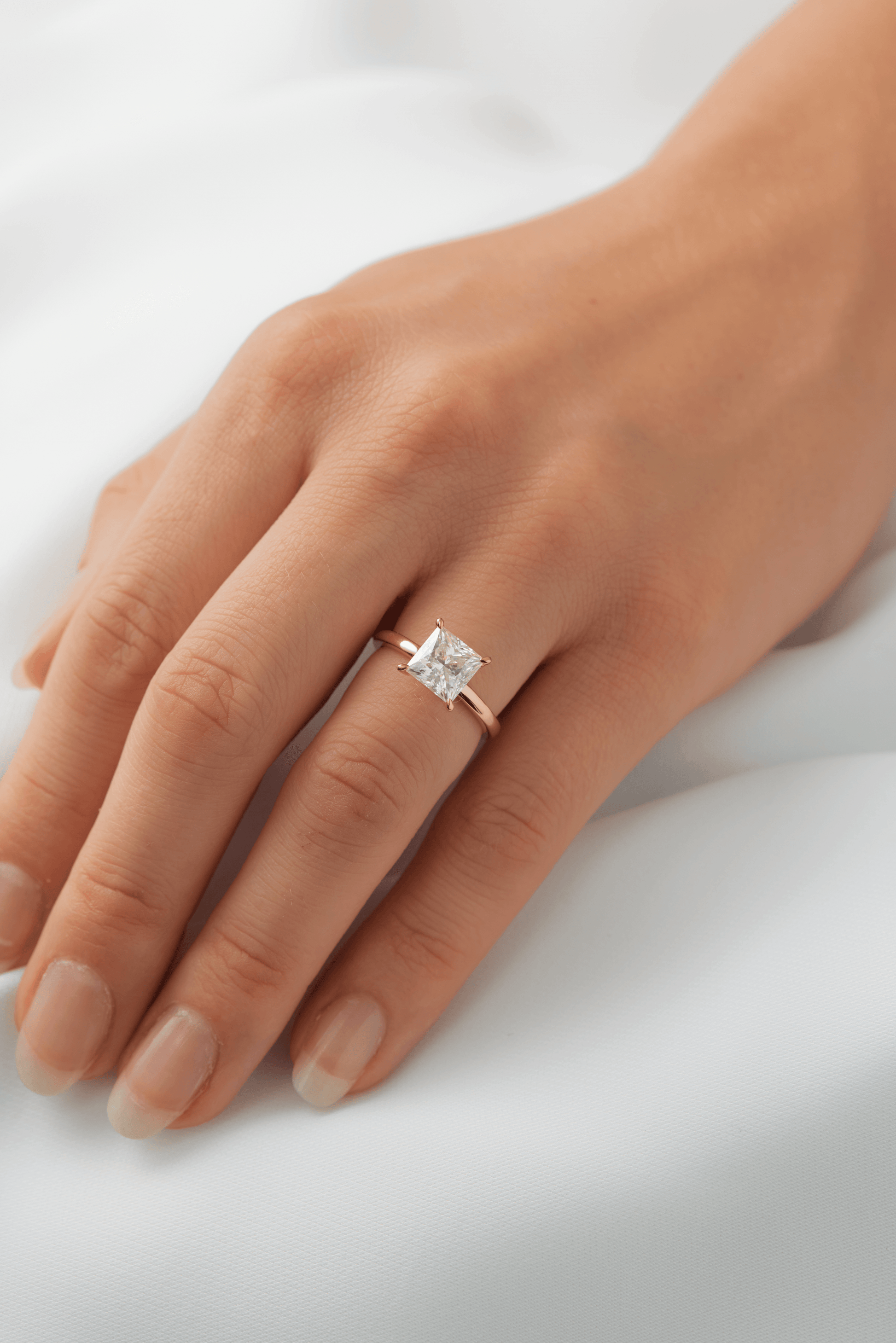 Princess Solitaire Moissaanite Engagement Rings | Moissanite Engagement Rings