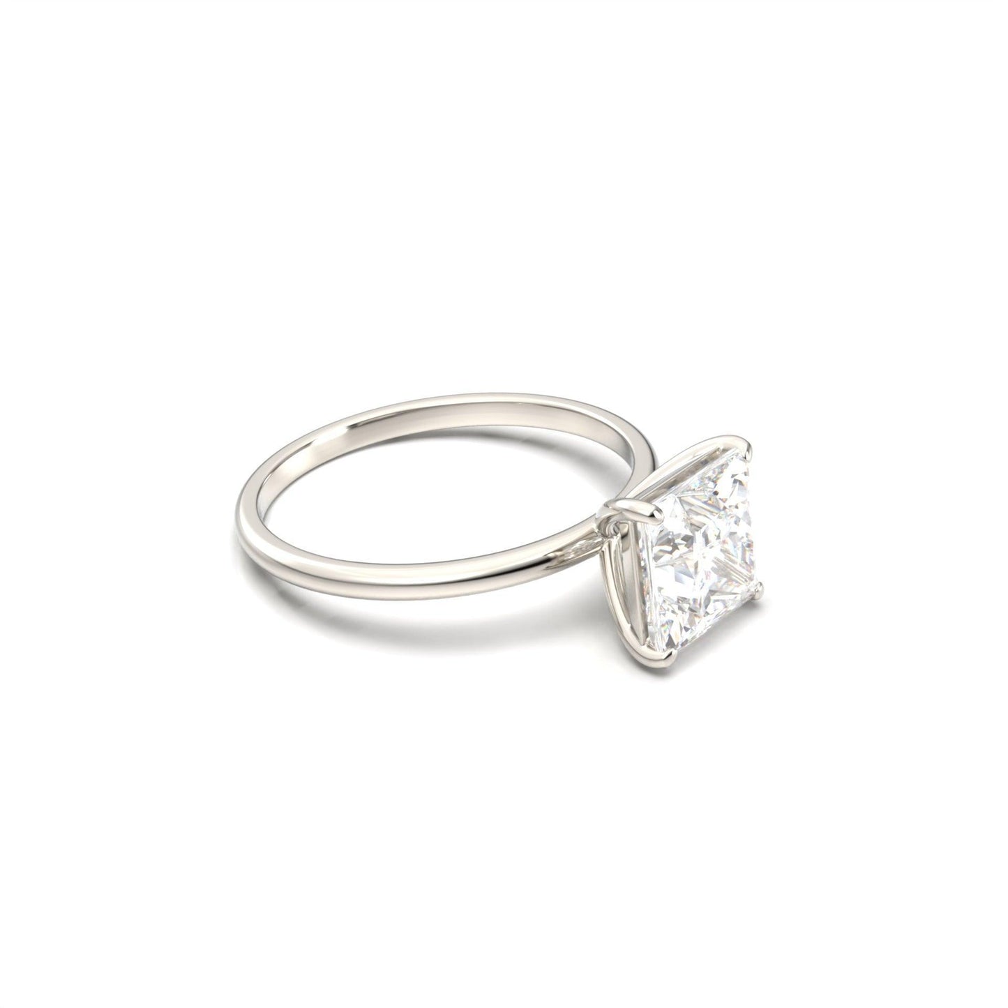 Princess Solitaire Diamond Engagement Ring | Moissanite Engagement Rings