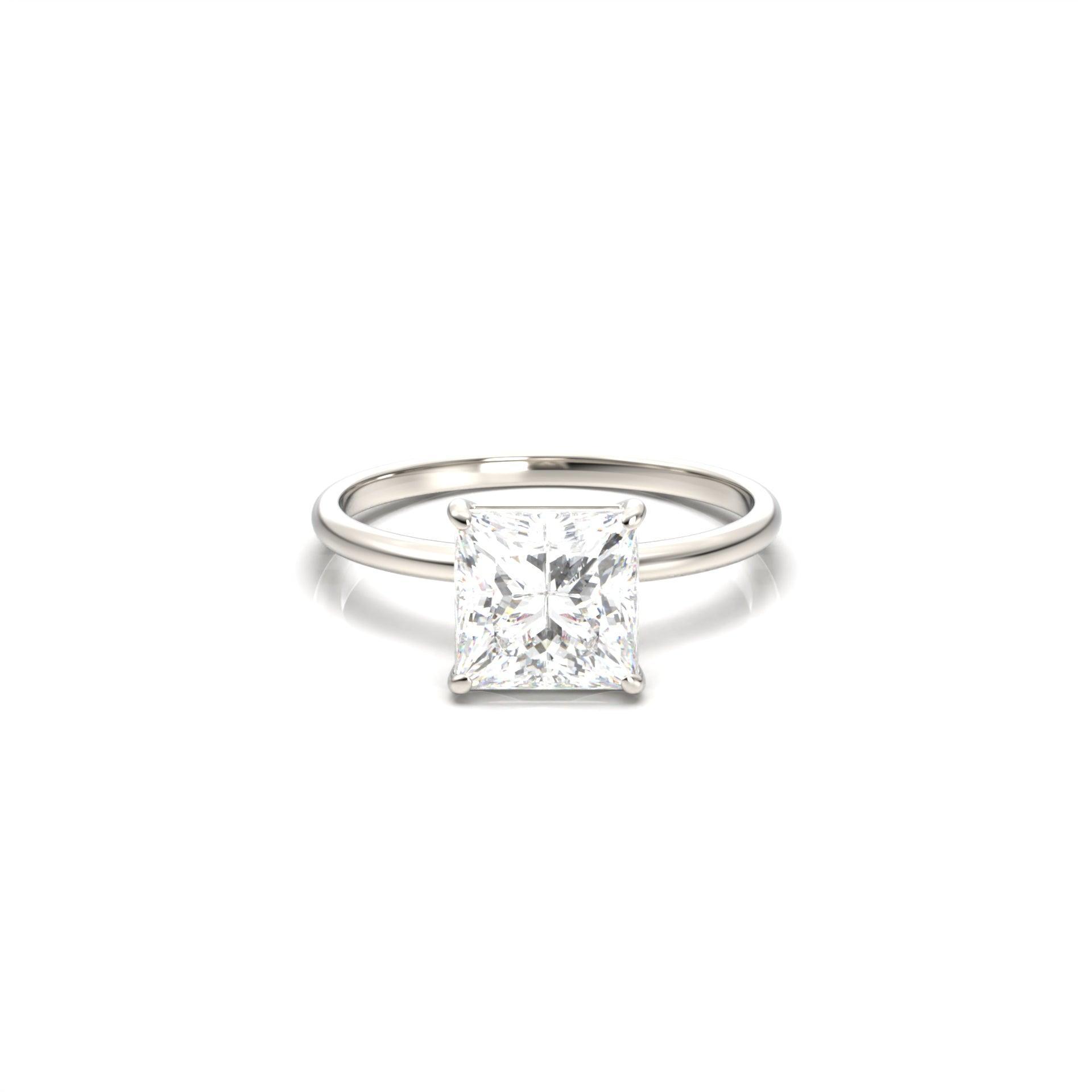 Princess Solitaire Moissanite Engagement Ring | Moissanite Engagement Rings