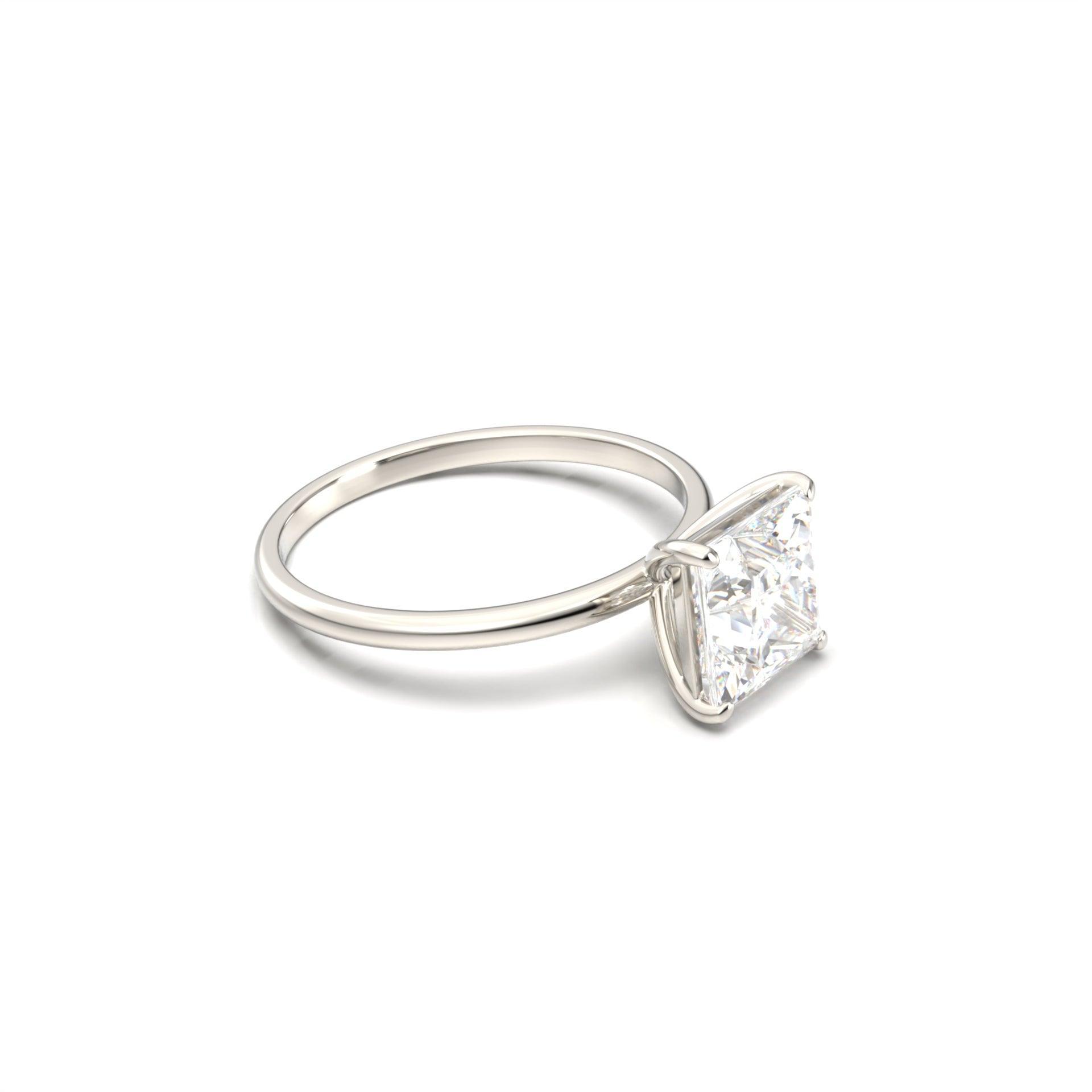 Princess Cut Solitaire 4 Claw Moissanite Engagement Ring - moissaniteengagementrings