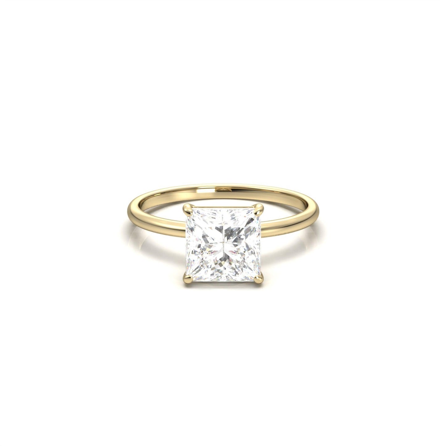 Princess Cut Solitaire 4 Claw - moissaniteengagementrings