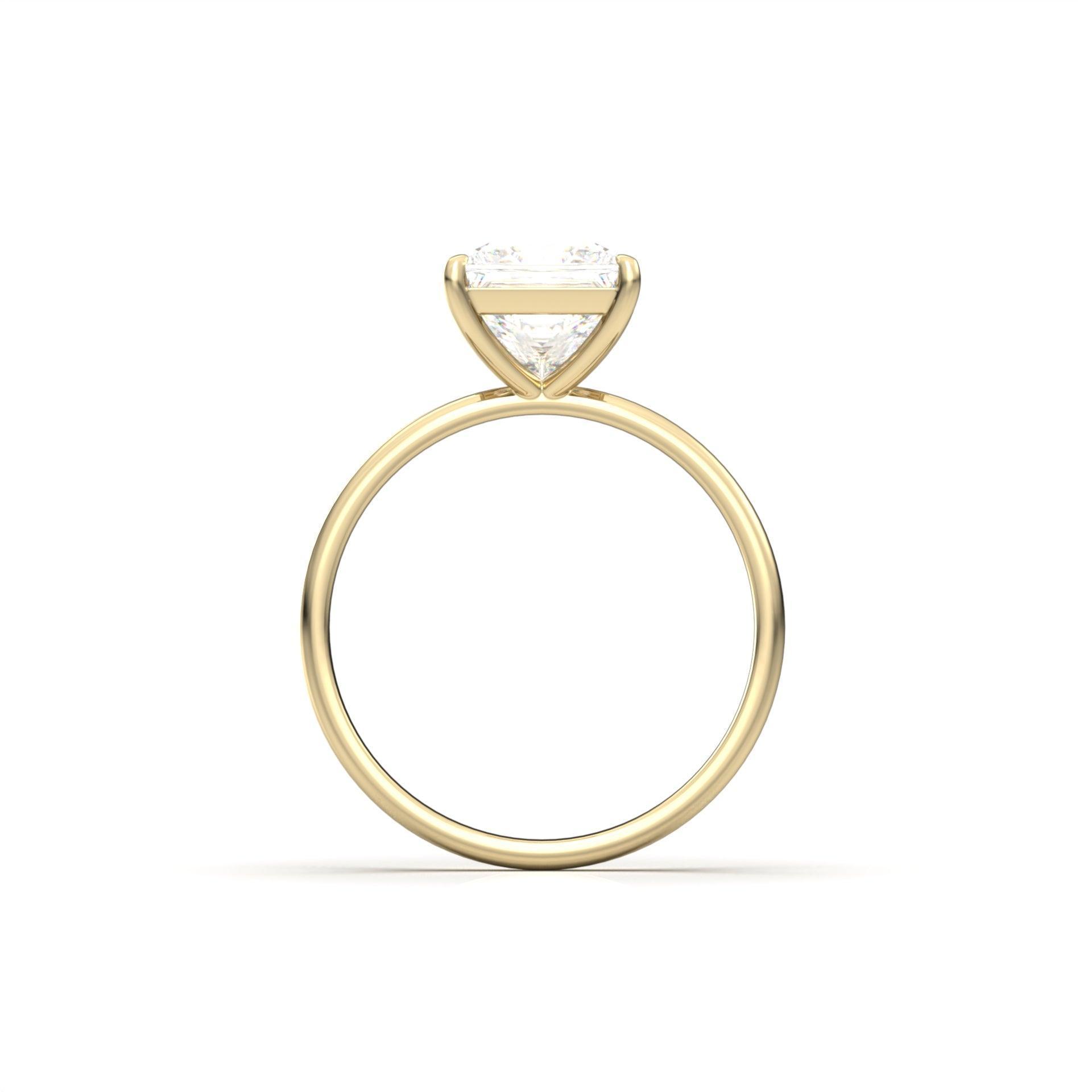 Princess Solitaire Moissanite Engagement Ring | Moissanite Engagement Rings