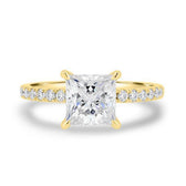 Phoebe: Princess Hidden Halo and Pavé Moissanite Engagement Ring