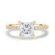 Princess Hidden Halo and Pavé Diamond Engagement Ring - Moissanite Engagement Rings