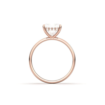 Princess Hidden Halo Diamond Engagement Ring - Moissanite Engagement Rings
