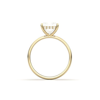 Princess Hidden Halo Diamond Engagement Ring - Moissanite Engagement Rings