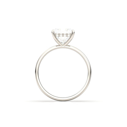 Princess Hidden Halo Diamond Engagement Ring - Moissanite Engagement Rings