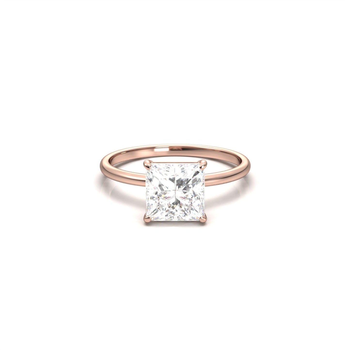 Princess Solitaire Diamond Engagement Ring - Moissanite Engagement Rings