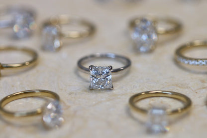 Princess Solitaire Moissanite Engagement Ring - Ready To Ship - Moissanite Engagement Rings