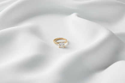 Princess Solitaire Moissanite Engagement Ring - Ready To Ship - Moissanite Engagement Rings