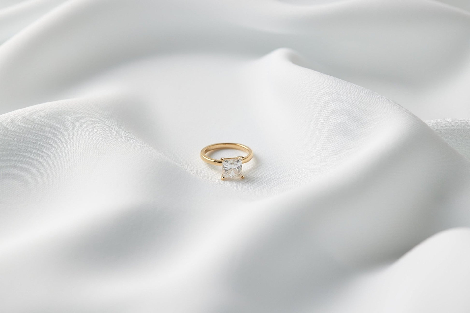 Princess Solitaire Moissanite Engagement Ring - Moissanite Engagement Rings