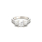 Princess Trilogy Moissanite Engagement Ring - Moissanite Engagement Rings