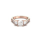 Princess Trilogy Moissanite Engagement Ring - Moissanite Engagement Rings