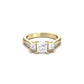 Princess Trilogy Moissanite Engagement Ring - Moissanite Engagement Rings