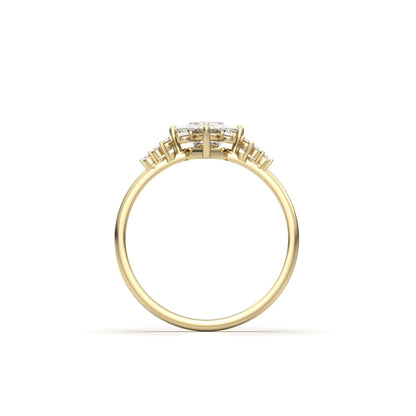 Princess With Accent Stones Moissanite Engagement Ring - Moissanite Engagement Rings