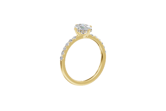 Half-Pave Hidden Halo Solitaire