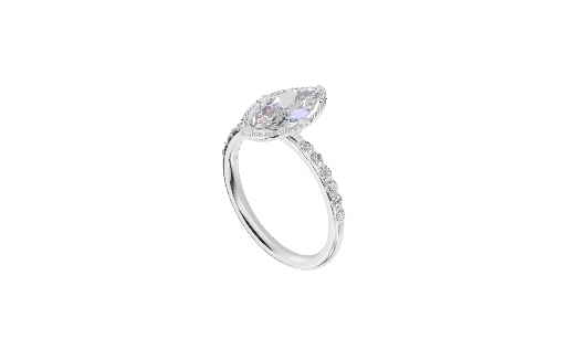 Half-Pave Halo Solitaire