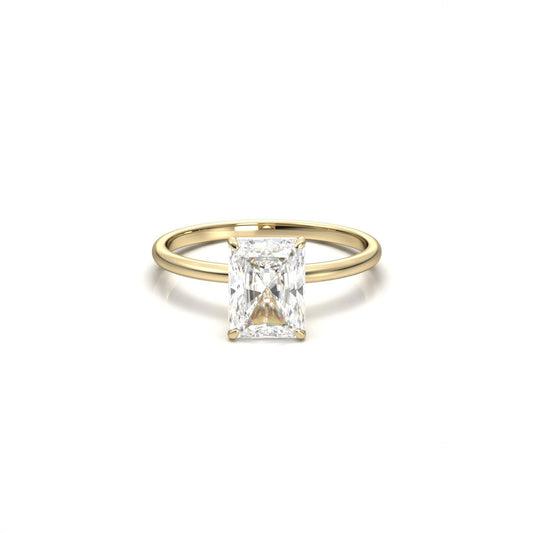 Radiant Cut Solitaire 4 Claw Moissanite Engagement Ring - moissaniteengagementrings